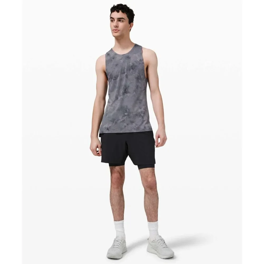 Lululemon Diamond Dye Asphalt Grey Black Always Agile Tank Mens Size Unknown